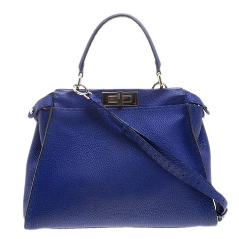 fendi blue poch|Fendi leather bag.